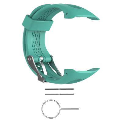 Compatible for Garmin Forerunner 10/Forerunner 15,Soft Silicone Wristband Replacement Strap for Garmin Forerunner 10/15 Watch Women Men (Large Size: 0.98"x0.94", Teal)