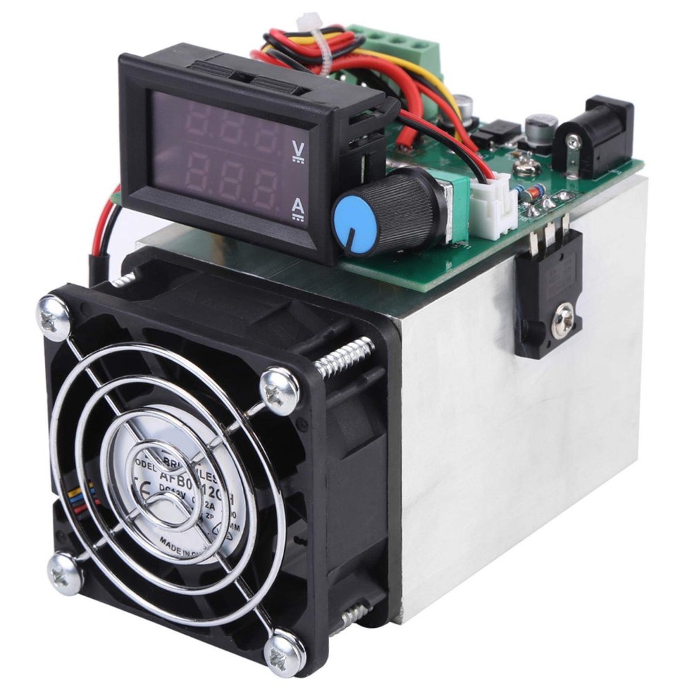 DC Electronic Load, 0-10A 100W 12V Discharge Battery, Capacity Tester Testing Module with Heat Sink