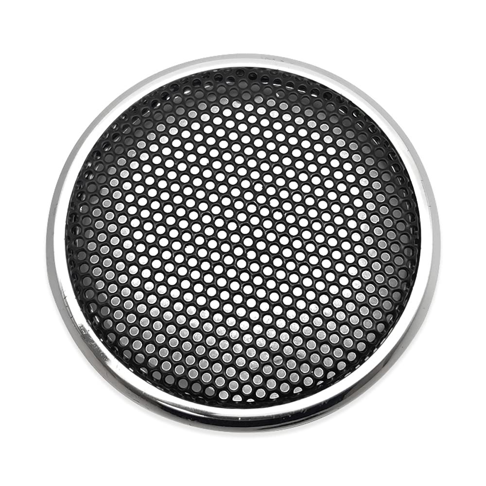 2 Pcs for 1 Inch Speaker Grill Cover 1" Car Audio Tweeter Conversion Decorative Circle Metal Mesh Grille Protection Net (Silvery-Black)