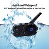 VR-robot Motorcycle Bluetooth Intercom, Universal Wireless 2-Way Waterproof Motorcycle Helmet Bluetooth Headset, 1200M 6 Riders Group Motorbike Helmet Intercom Communication System view 2