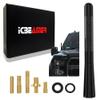[2024 Upgraded] ICBEAMER 5 inch Carbon Fiber Polished Finish & Matte Black Aluminum Short Automotive Antenna with Internal Copper Coil Universal AM/FM Radio Replacement Compatible for Car, Truck & Van view 1