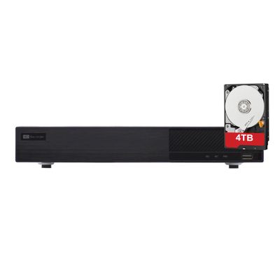 ACELEVEL 8 Channel PoE 4K NVR, NDAA Compliant, 12MP, H.265, 1xSATA, HDMI/VGA, Mobile Surveillance (NVR with 4TB)