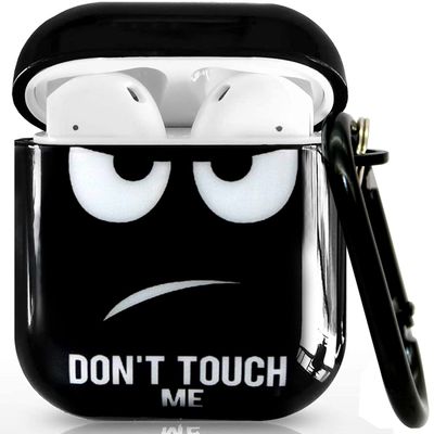 Black Cartoon Earphone Protector Case Compatible with AirPods Shell, Full Protective Soft TPU AirPods Cover Compatible with AirPods 1&2 Wireless and Wired Charging Case ZPYOU -Big Eyes