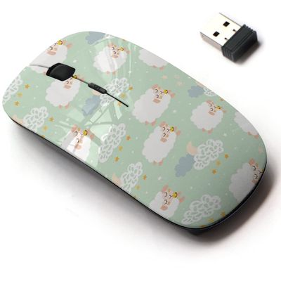 2.4G Wireless Mouse with Cute Pattern Design for All Laptops and Desktops with Nano Receiver - Cute Sleeping Sheep