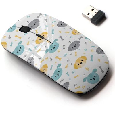 2.4G Wireless Mouse with Cute Pattern Design for All Laptops and Desktops with Nano Receiver - Childish Cute Little