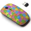 2.4G Wireless Mouse with Cute Pattern Design for All Laptops and Desktops with Nano Receiver - Cats Doodle Cartoon view 1