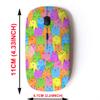 2.4G Wireless Mouse with Cute Pattern Design for All Laptops and Desktops with Nano Receiver - Cats Doodle Cartoon view 2