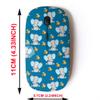2.4G Wireless Mouse with Cute Pattern Design for All Laptops and Desktops with Nano Receiver - Baby Elephants Yellow view 2