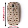 2.4G Wireless Mouse with Cute Pattern Design for All Laptops and Desktops with Nano Receiver - Brown Repeat Bunny view 2