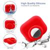 2 in 1 Protective Case for Apple AirPods Pro Air Tag Holder Combo, Soft Silicone Airpods Pro AirTag Case with 2 PCS Screen Protector, Anti-Scratch Anti-Fall Anti-Lost (Red) view 2