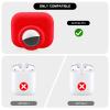 2 in 1 Protective Case for Apple AirPods Pro Air Tag Holder Combo, Soft Silicone Airpods Pro AirTag Case with 2 PCS Screen Protector, Anti-Scratch Anti-Fall Anti-Lost (Red) view 3