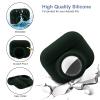 2 in 1 Protective Case For Apple AirPods Pro Air Tag Holder Combo, Soft Silicone Airpods Pro AirTag Case with 2 PCS Screen Protector, Anti-Scratch Anti-Fall Anti-Lost Shockproof Durable(BlackishGreen) view 2