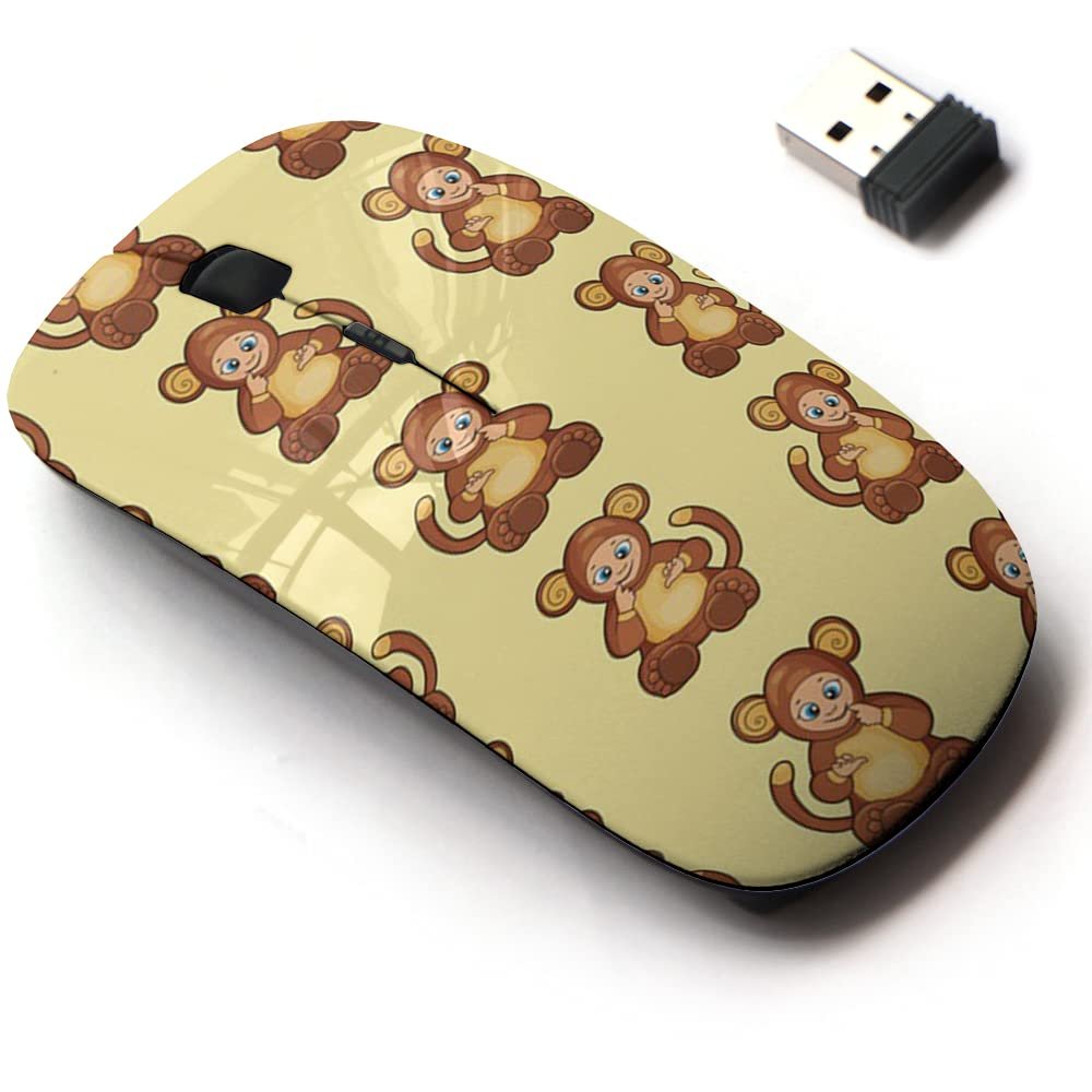 2.4G Wireless Mouse with Cute Pattern Design for All Laptops and Desktops with Nano Receiver - Baby Dressed Like