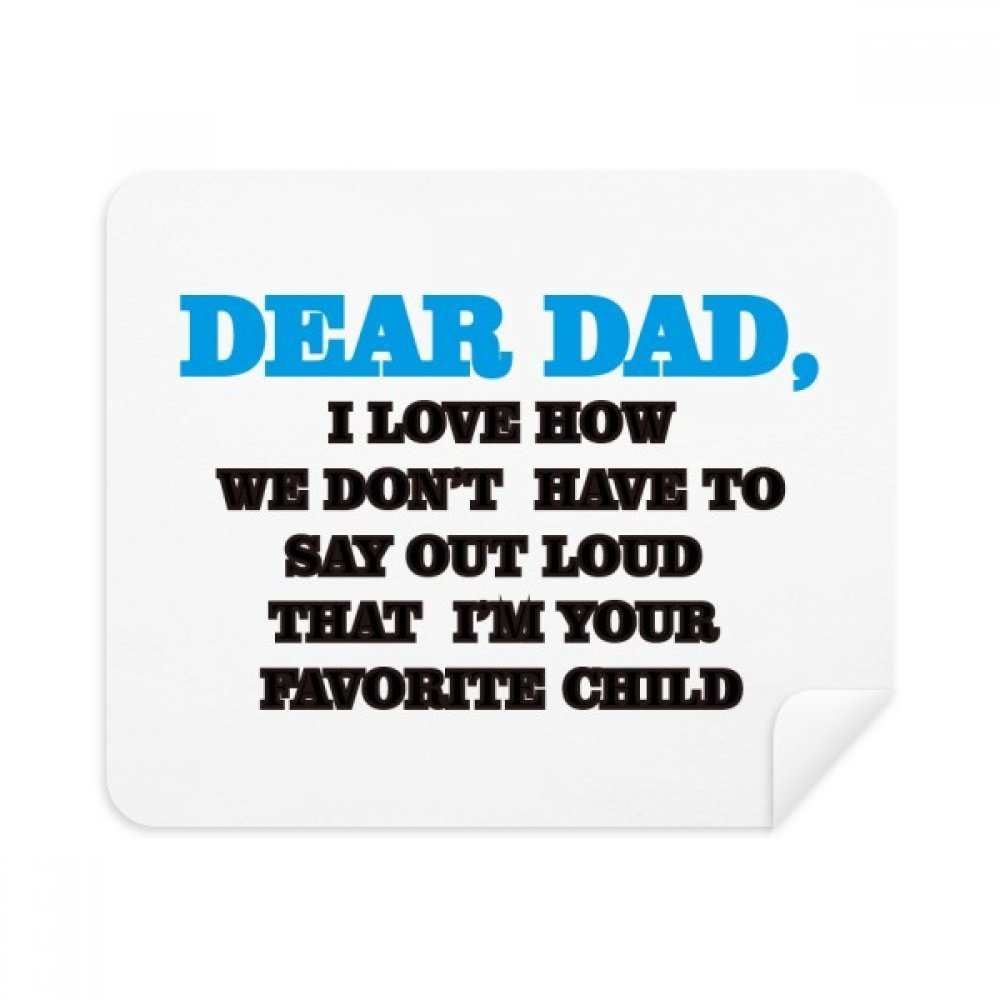 Dear Dad Letter Festival Quote Cleaning Cloth Screen Cleaner 2pcs Suede Fabric