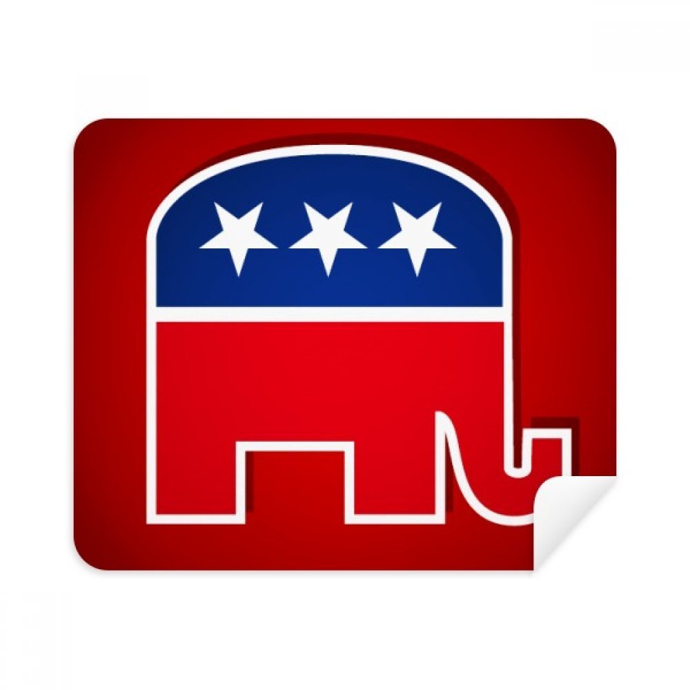 America Elephant Emblem Republican Party Cleaning Cloth Screen Cleaner 2pcs Suede Fabric