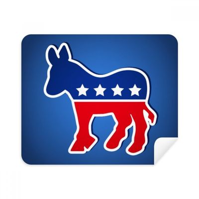 America Donkey Emblem Democratic Party Cleaning Cloth Screen Cleaner 2pcs Suede Fabric