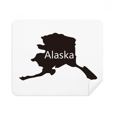 Alaska USA Map Stars Stripes Flag Cleaning Cloth Screen Cleaner 2pcs Suede Fabric