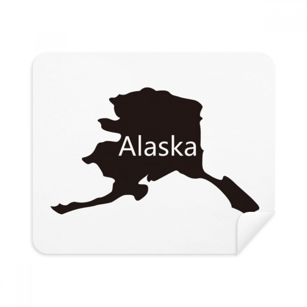 Alaska USA Map Stars Stripes Flag Cleaning Cloth Screen Cleaner 2pcs Suede Fabric