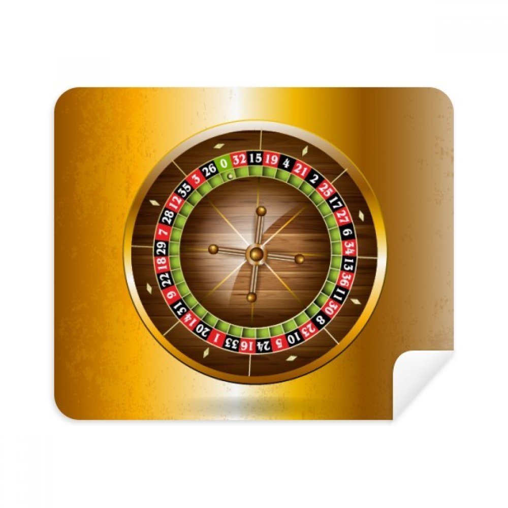 Realistic Casino Turntable Illustration Cleaning Cloth Screen Cleaner 2pcs Suede Fabric