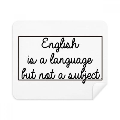 Quote English is a Language but not a Subject Cleaning Cloth Screen Cleaner 2pcs Suede Fabric