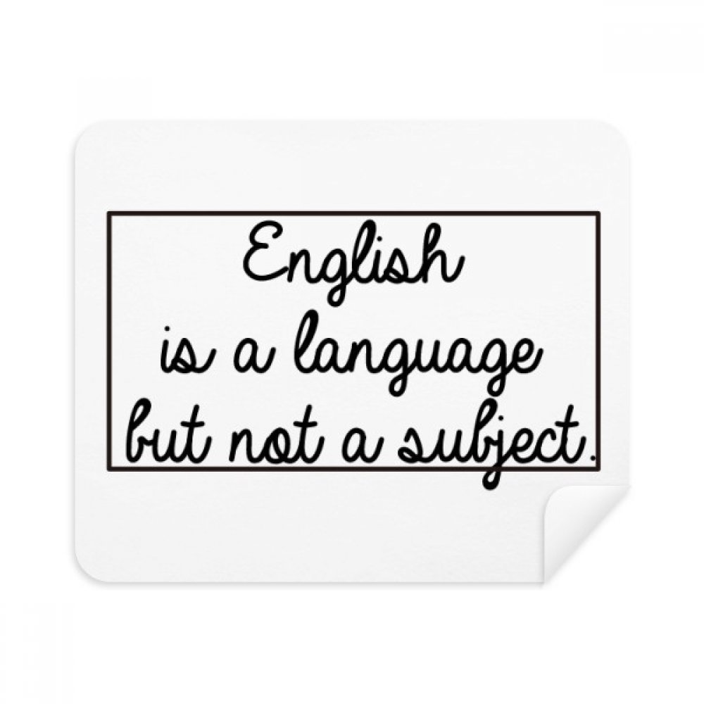 Quote English is a Language but not a Subject Cleaning Cloth Screen Cleaner 2pcs Suede Fabric