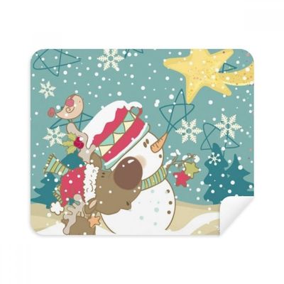 mas Snowman Snowflake Dog Festival Cleaning Cloth Screen Cleaner 2pcs Suede Fabric