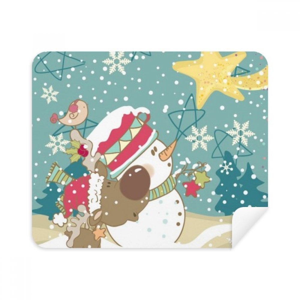 mas Snowman Snowflake Dog Festival Cleaning Cloth Screen Cleaner 2pcs Suede Fabric