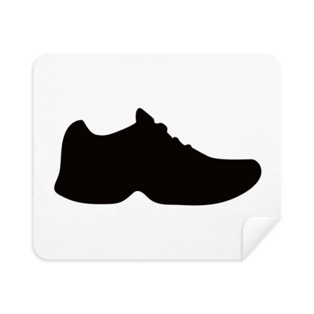 Men's Black Sports Shoes Outline Pattern Cleaning Cloth Screen Cleaner 2pcs Suede Fabric