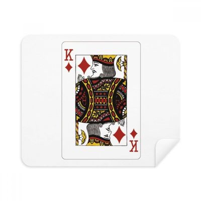 Diamond K Playing Cards Pattern Cleaning Cloth Screen Cleaner 2pcs Suede Fabric