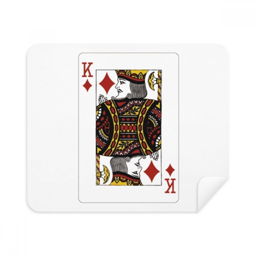 Diamond K Playing Cards Pattern Cleaning Cloth Screen Cleaner 2pcs Suede Fabric
