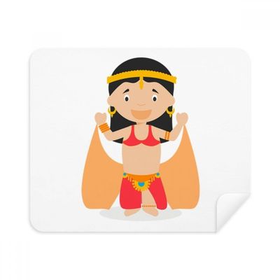 Traditional Oriental Dancer Cartoon Cleaning Cloth Screen Cleaner 2pcs Suede Fabric