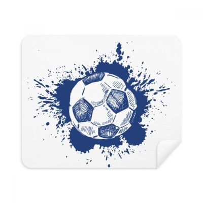 Ink Cartoon Football Blue Soccer Cleaning Cloth Screen Cleaner 2pcs Suede Fabric