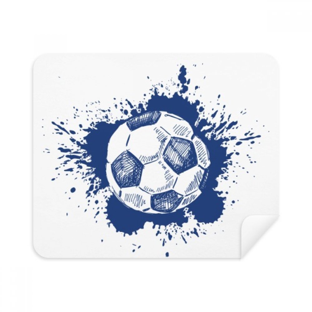 Ink Cartoon Football Blue Soccer Cleaning Cloth Screen Cleaner 2pcs Suede Fabric