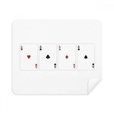 A Heart Spade Diamond Club Pattern Cleaning Cloth Screen Cleaner 2pcs Suede Fabric