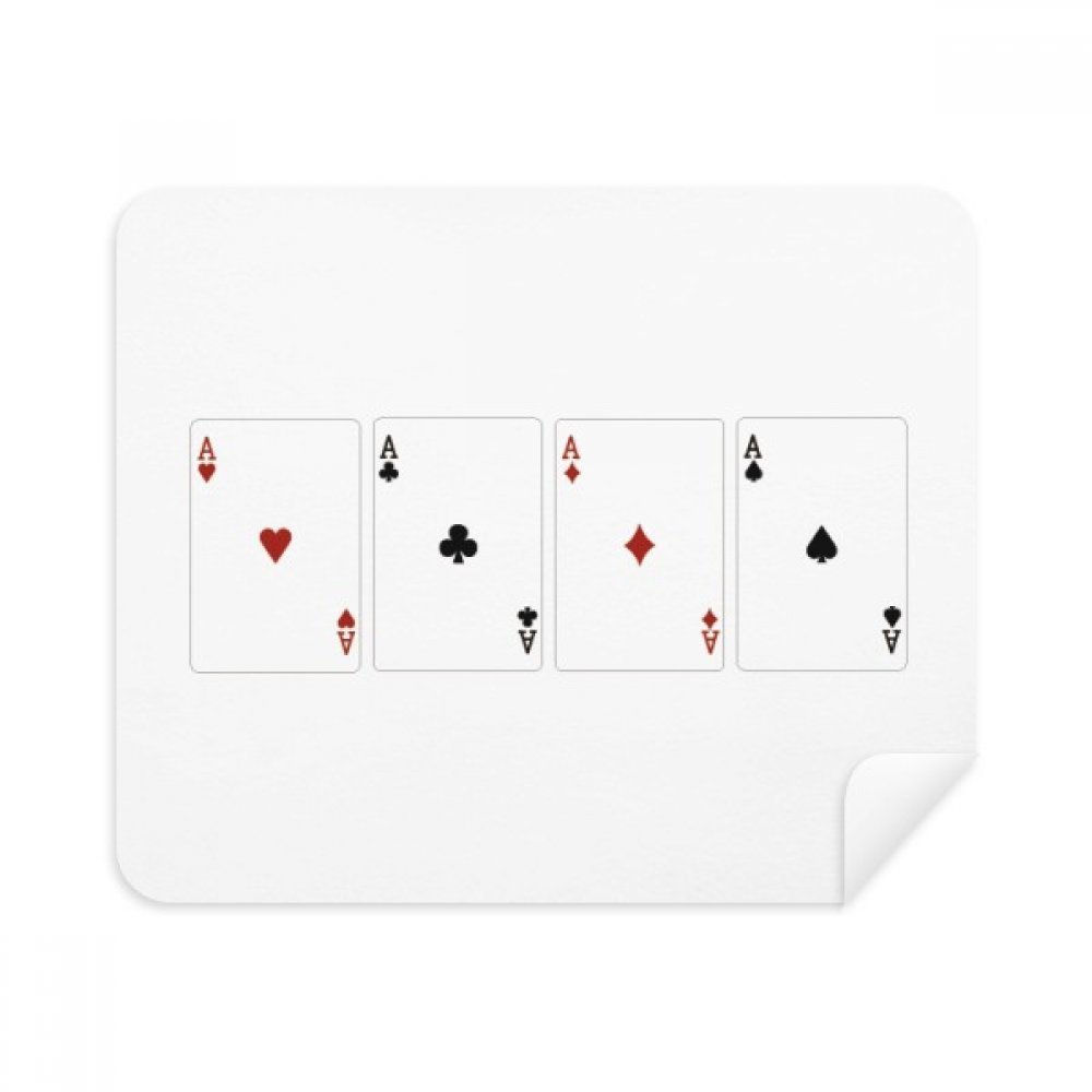 A Heart Spade Diamond Club Pattern Cleaning Cloth Screen Cleaner 2pcs Suede Fabric