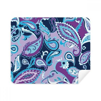 Blue Flower Point Line Pattern Cleaning Cloth Screen Cleaner 2pcs Suede Fabric