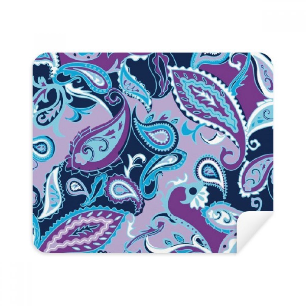 Blue Flower Point Line Pattern Cleaning Cloth Screen Cleaner 2pcs Suede Fabric