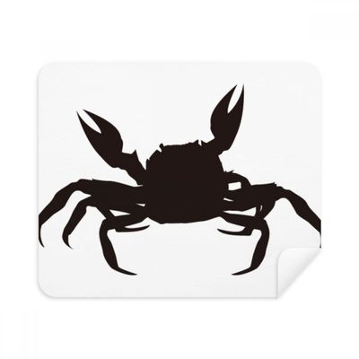 Black Crab Illastrate Marine Organism Cleaning Cloth Screen Cleaner 2pcs Suede Fabric