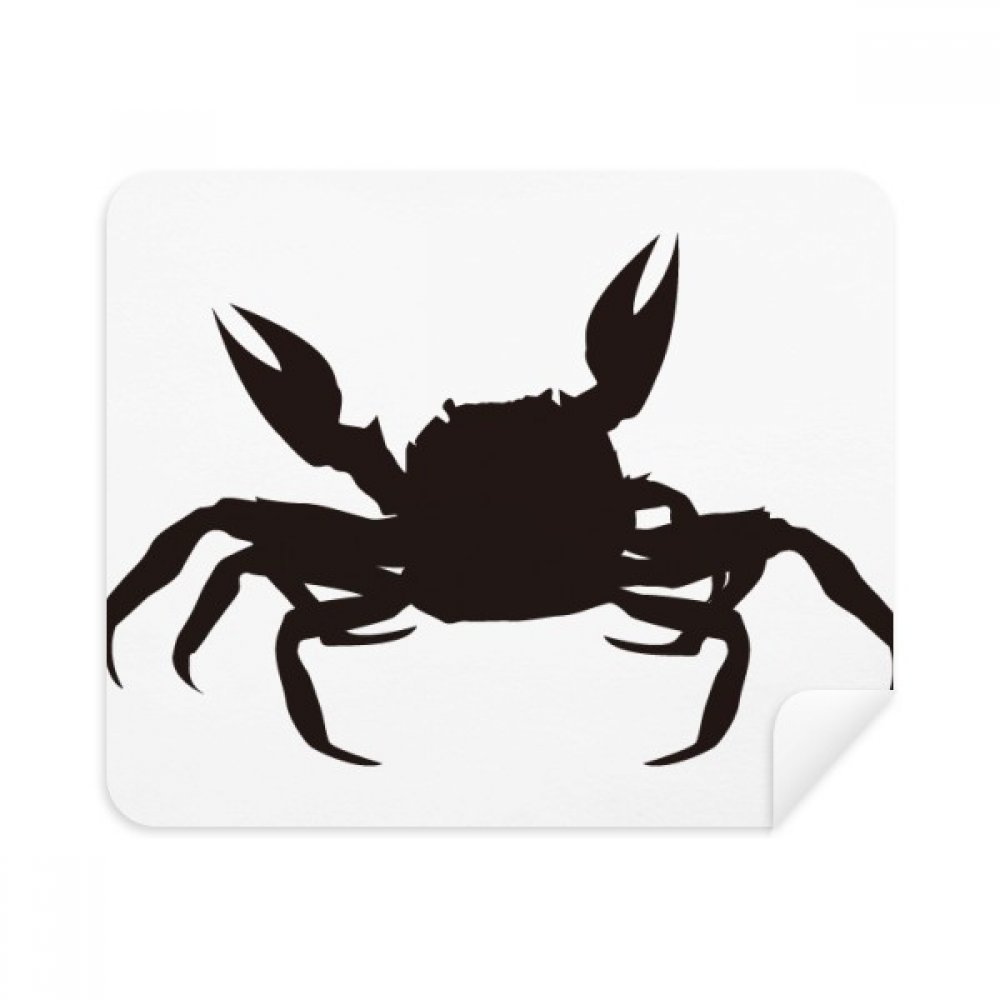 Black Crab Illastrate Marine Organism Cleaning Cloth Screen Cleaner 2pcs Suede Fabric