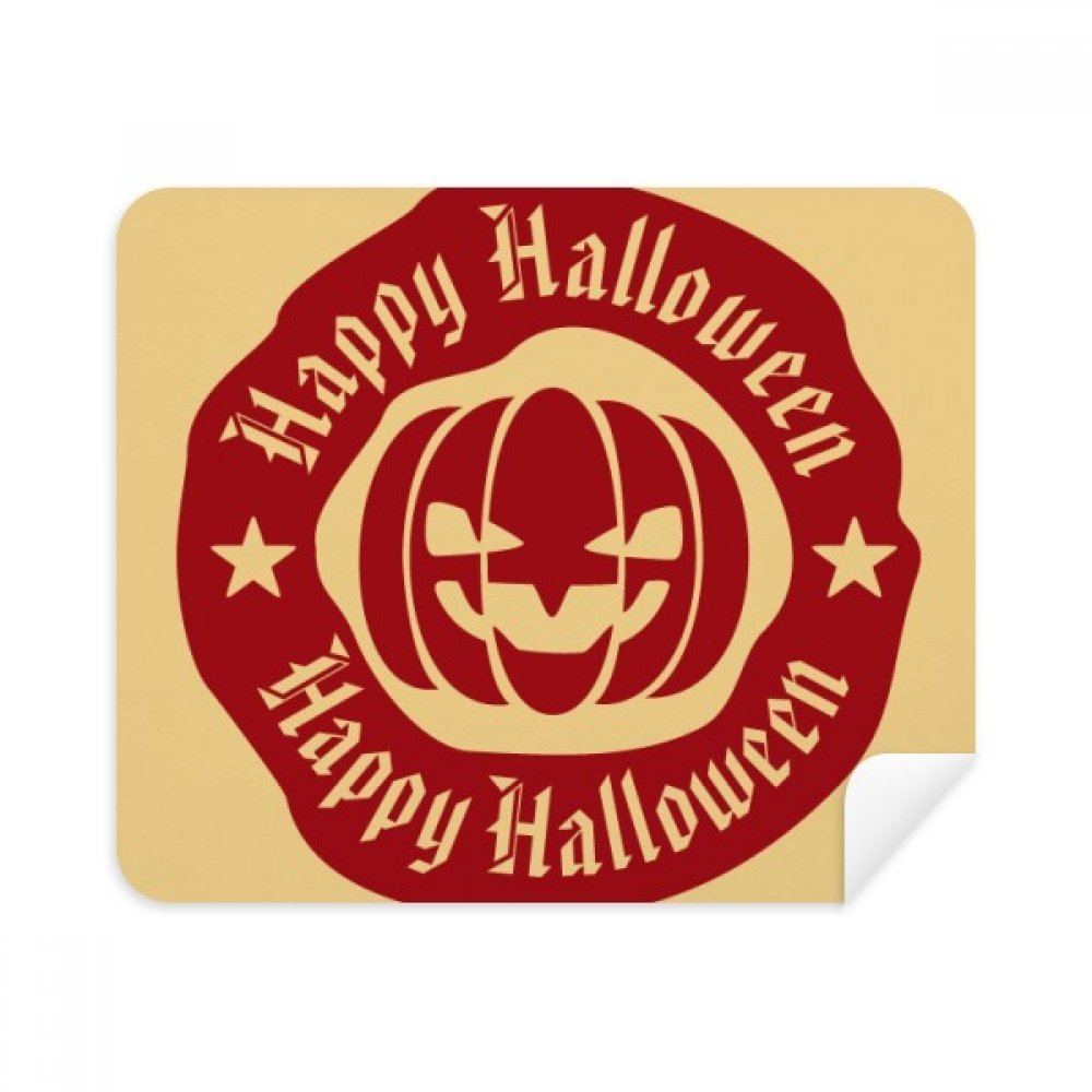 Red Round Pattern Halloween Pumpkin Cleaning Cloth Screen Cleaner 2pcs Suede Fabric