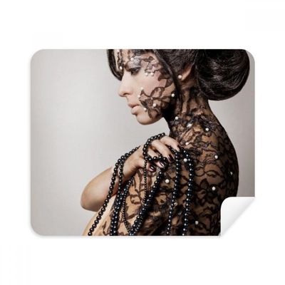 Brunette Beauty Body Gal Cleaning Cloth Screen Cleaner 2pcs Suede Fabric