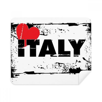 I Love Italy Word Love Heart Rectangle Cleaning Cloth Screen Cleaner 2pcs Suede Fabric