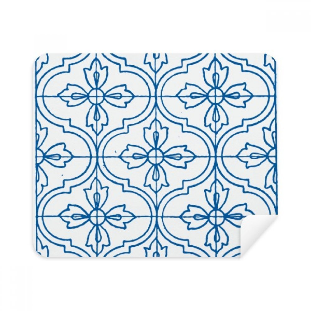 Blue Talavera Decorative Pattern Ilustration Cleaning Cloth Screen Cleaner 2pcs Suede Fabric