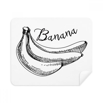 Banana Fruit Line Drawing Illustration Cleaning Cloth Screen Cleaner 2pcs Suede Fabric