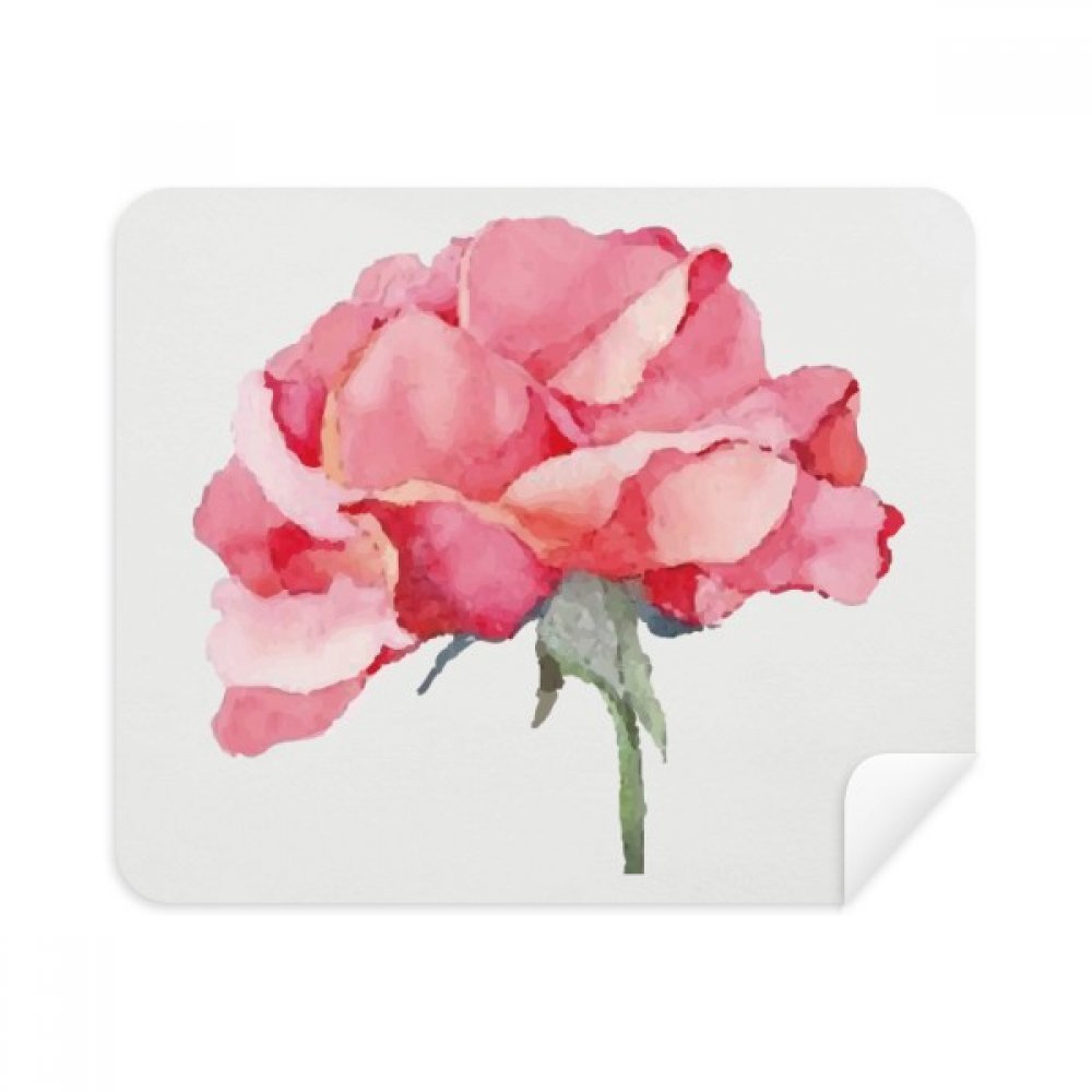 Watercolor Carnation Flowers Cleaning Cloth Screen Cleaner 2pcs Suede Fabric