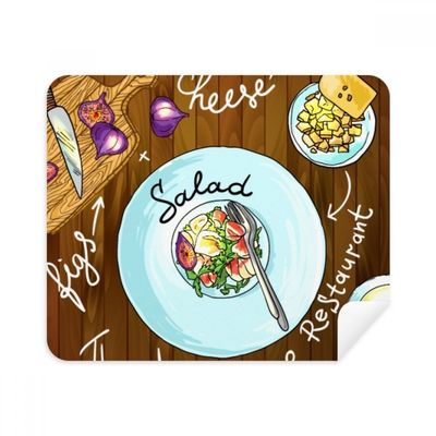 Salad Cheese Figs France Restaurant Cleaning Cloth Screen Cleaner 2pcs Suede Fabric