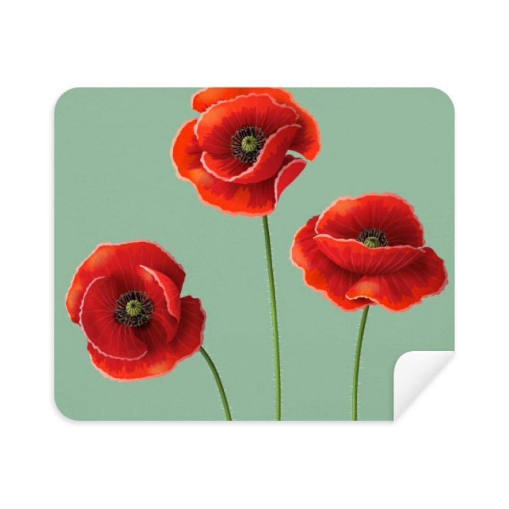 Art Painting Corn Red Flowers Cleaning Cloth Screen Cleaner 2pcs Suede Fabric