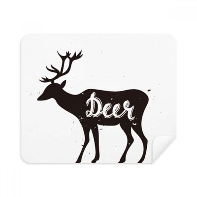 Deer Black and White Animal Cleaning Cloth Screen Cleaner 2pcs Suede Fabric