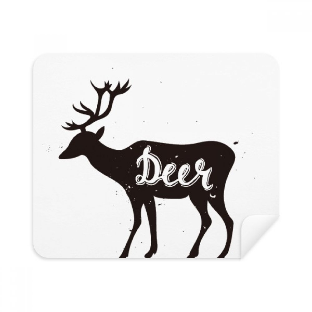 Deer Black and White Animal Cleaning Cloth Screen Cleaner 2pcs Suede Fabric