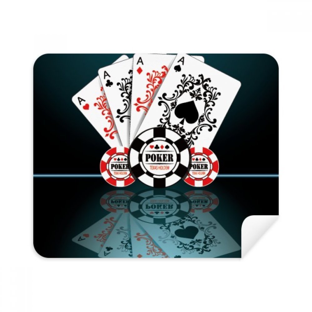 Chips Playing Cards Gambling Utensils Pattern Cleaning Cloth Screen Cleaner 2pcs Suede Fabric